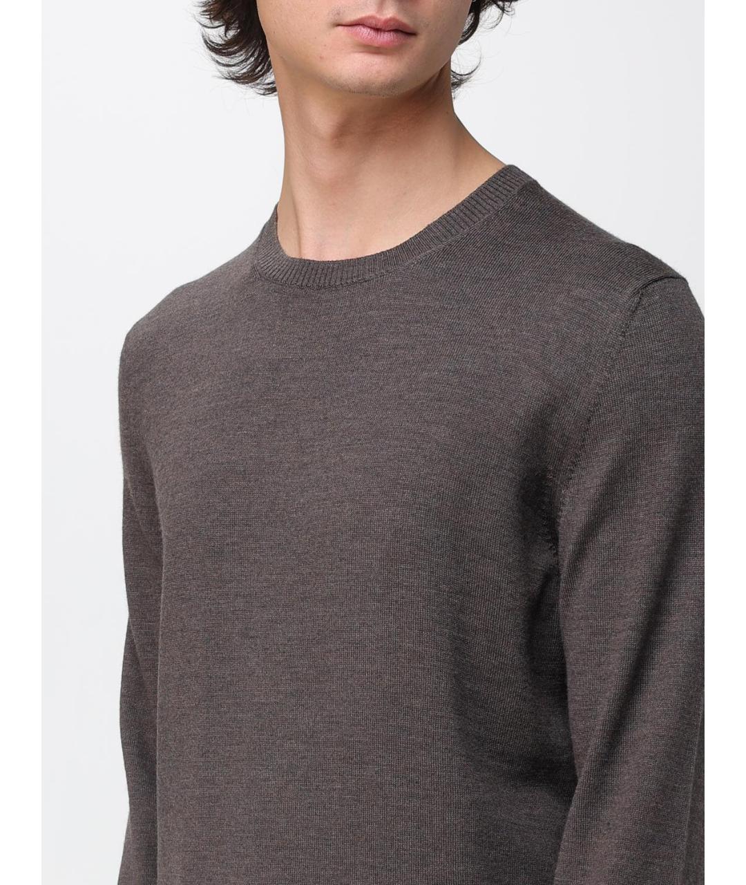 FAY Коричневый шерстяной джемпер / свитер, фото 4