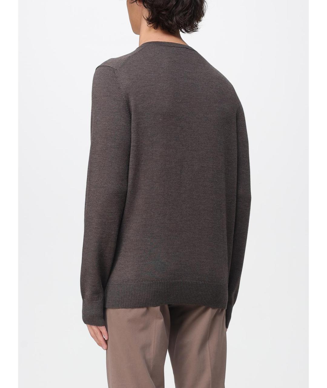 FAY Коричневый шерстяной джемпер / свитер, фото 3
