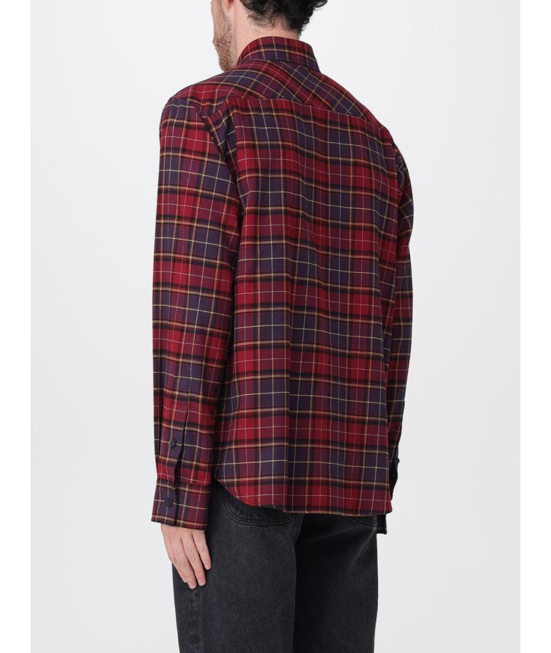 OFF-WHITE Бордовая хлопковая кэжуал рубашка, фото 4