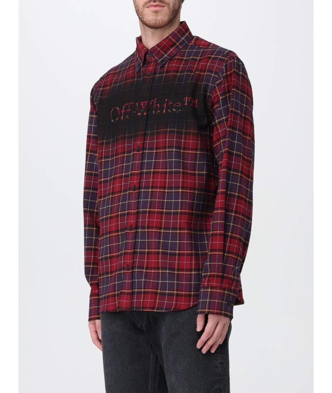 OFF-WHITE Бордовая хлопковая кэжуал рубашка, фото 5