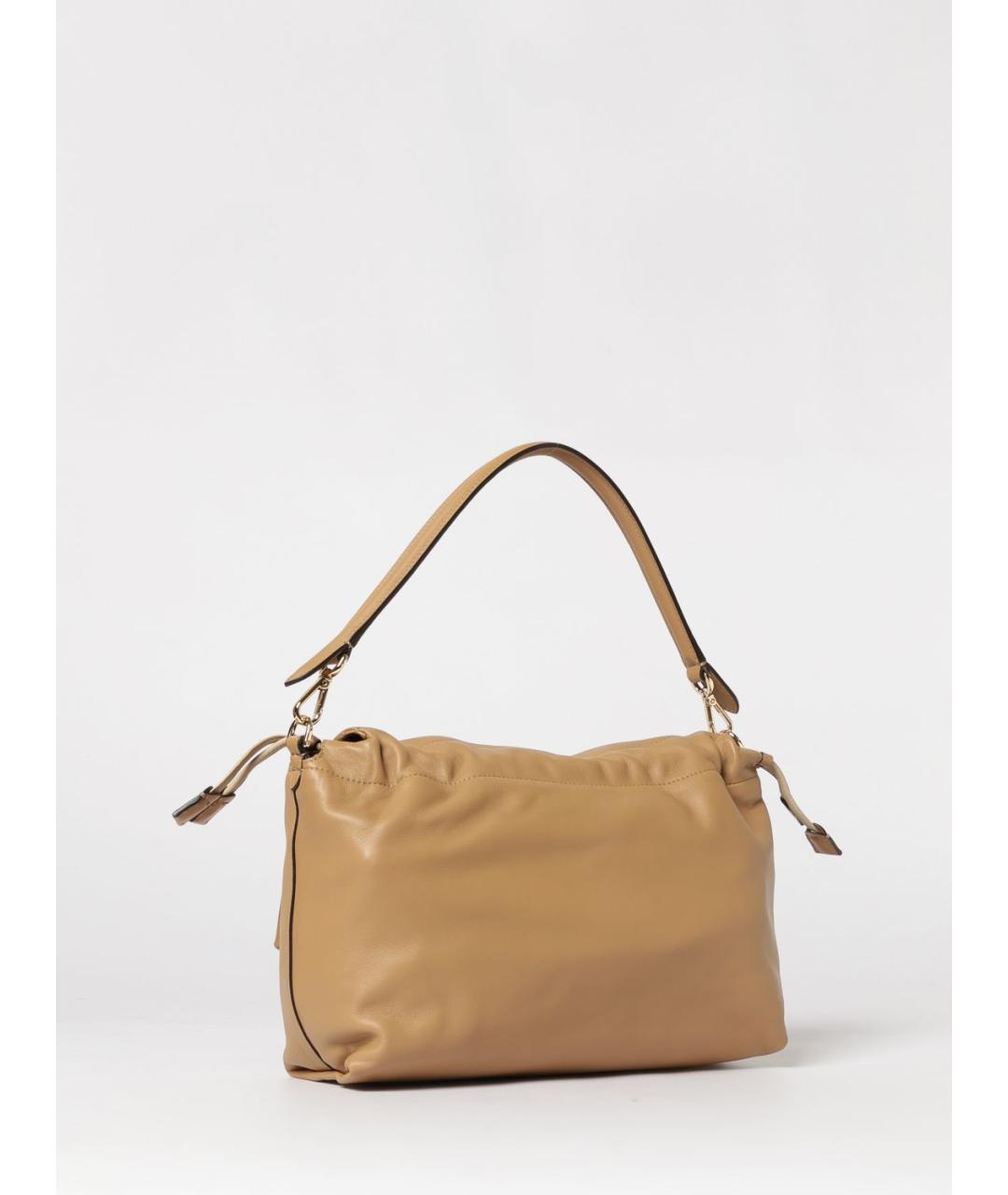 FENDI Бежевая кожаная сумка через плечо, фото 3