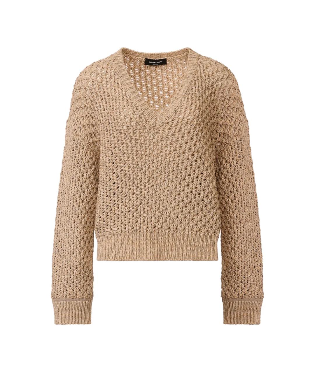 FABIANA FILIPPI Бежевый хлопковый джемпер / свитер, фото 1