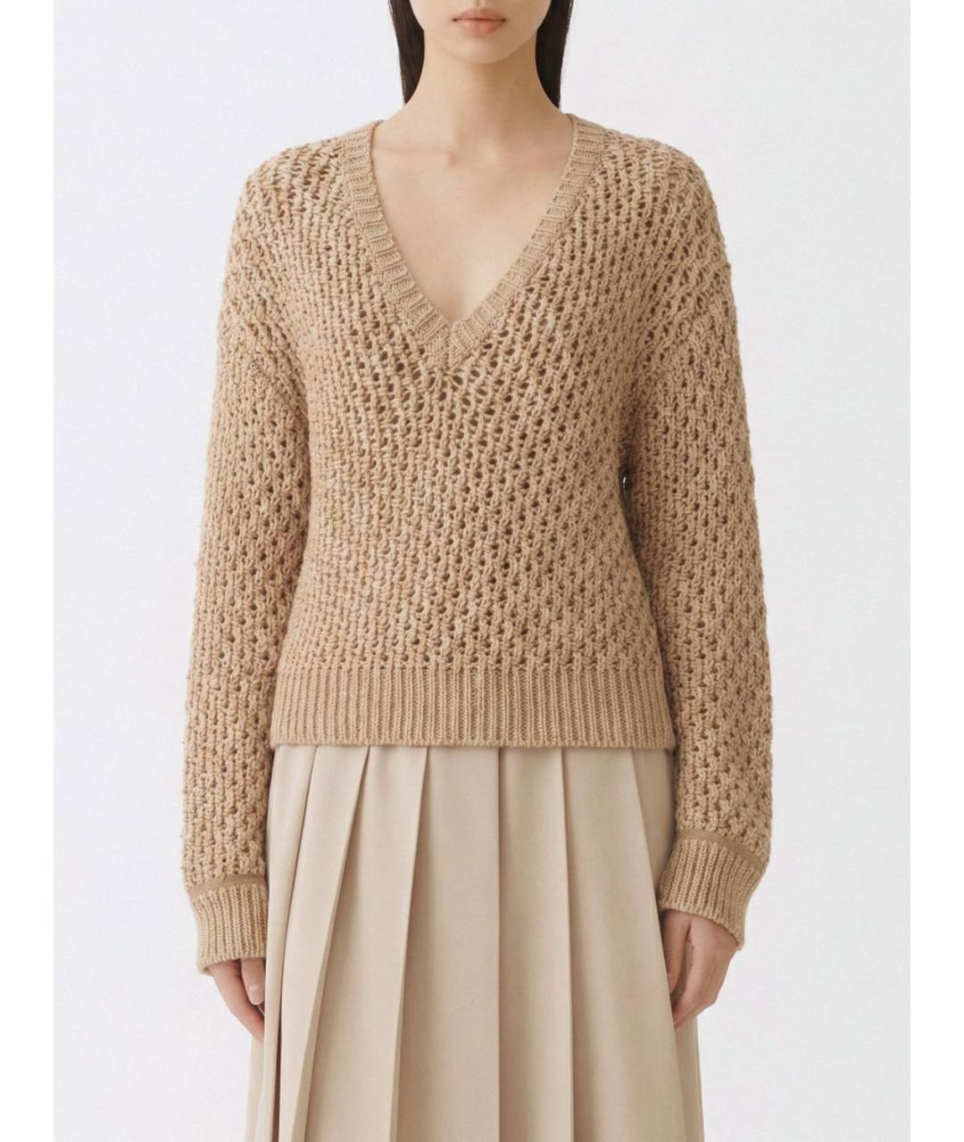 FABIANA FILIPPI Бежевый хлопковый джемпер / свитер, фото 2