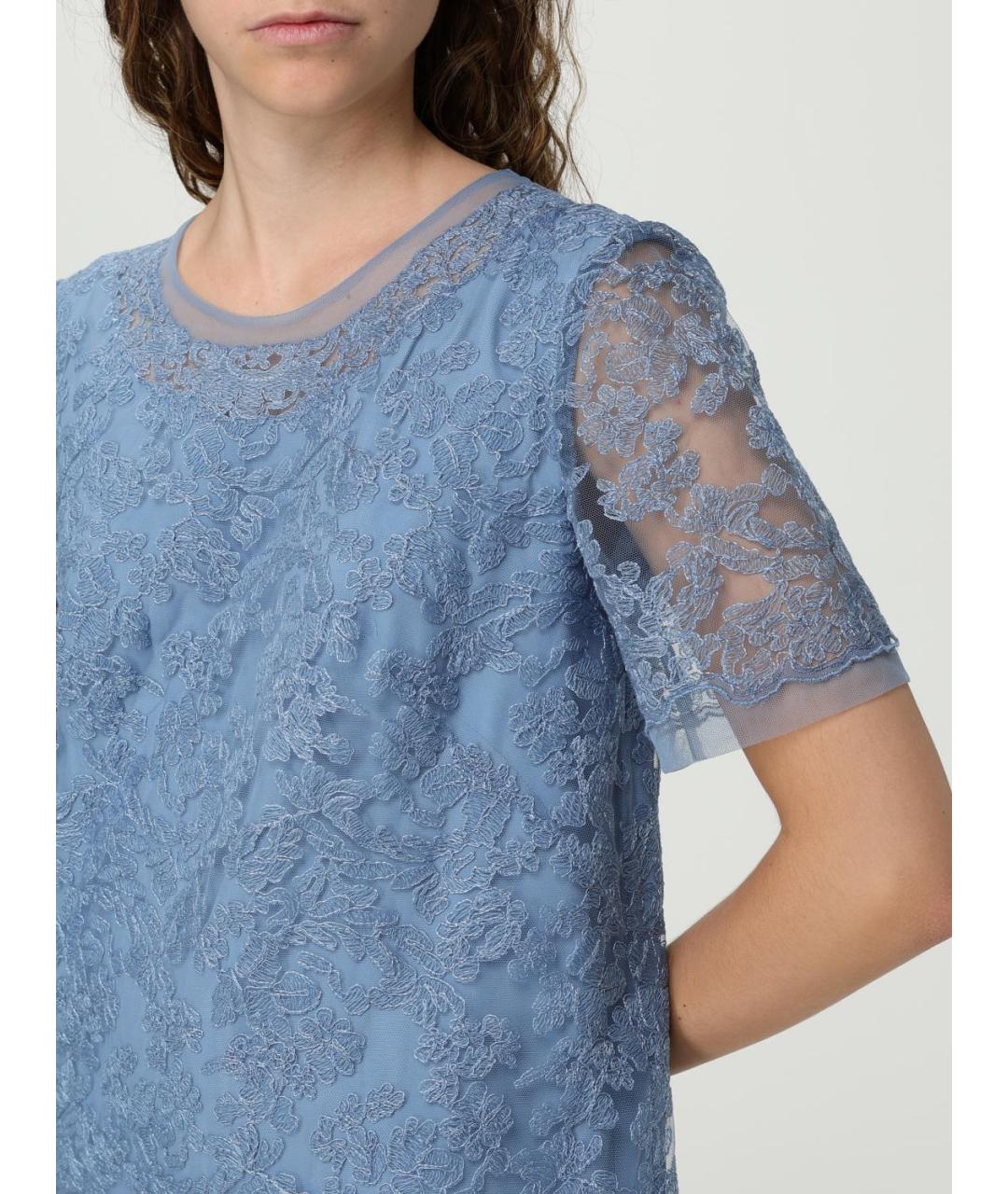 ERMANNO SCERVINO Голубое полиэстеровое повседневное платье, фото 3