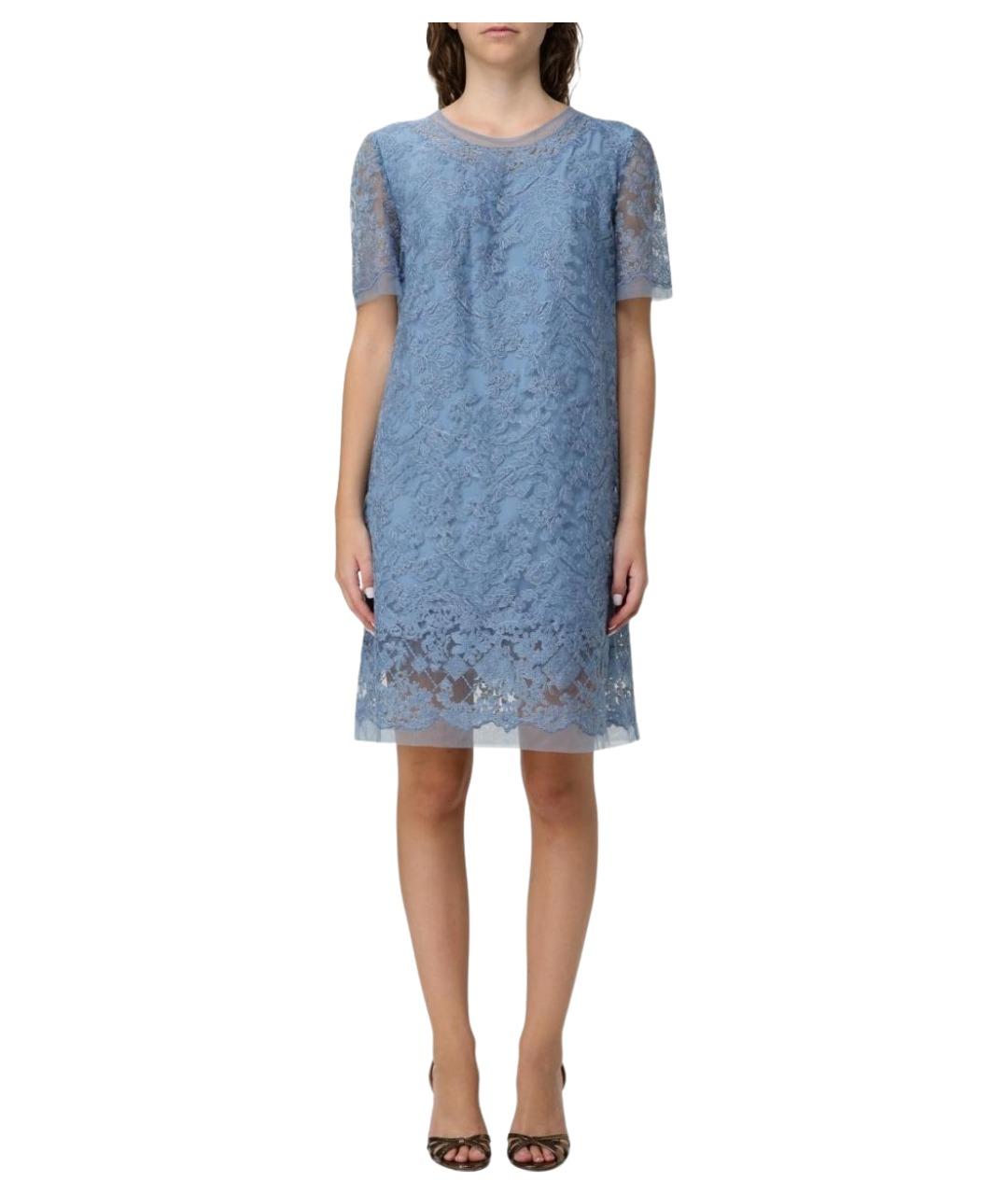 ERMANNO SCERVINO Голубое полиэстеровое повседневное платье, фото 1