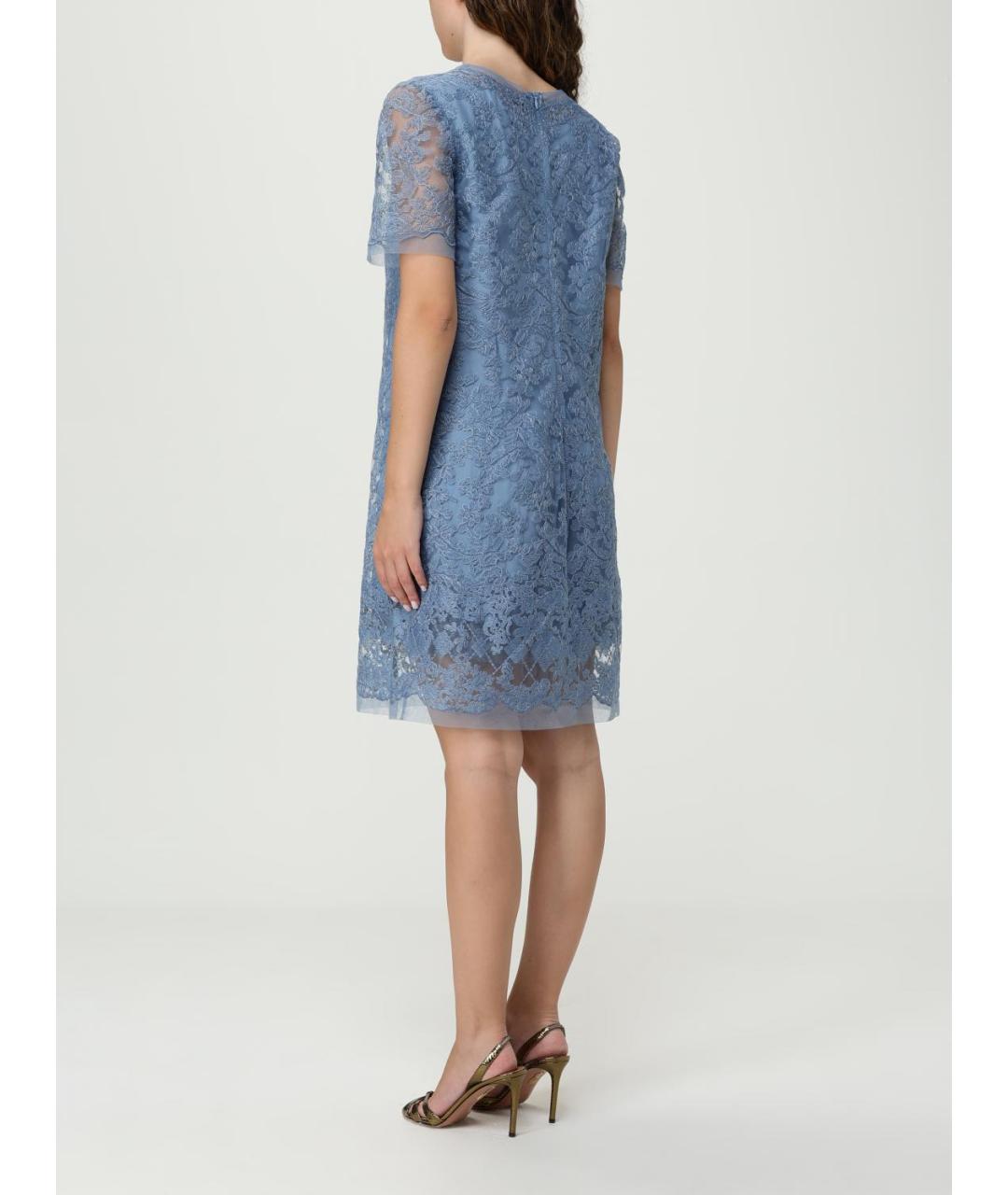 ERMANNO SCERVINO Голубое полиэстеровое повседневное платье, фото 2