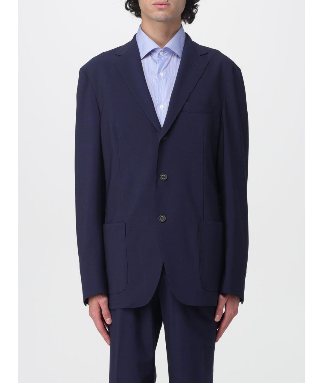 ELEVENTY Синий шерстяной пиджак, фото 5