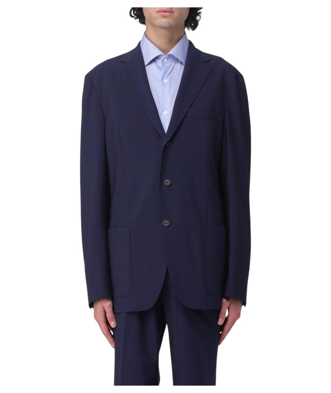 ELEVENTY Синий шерстяной пиджак, фото 1