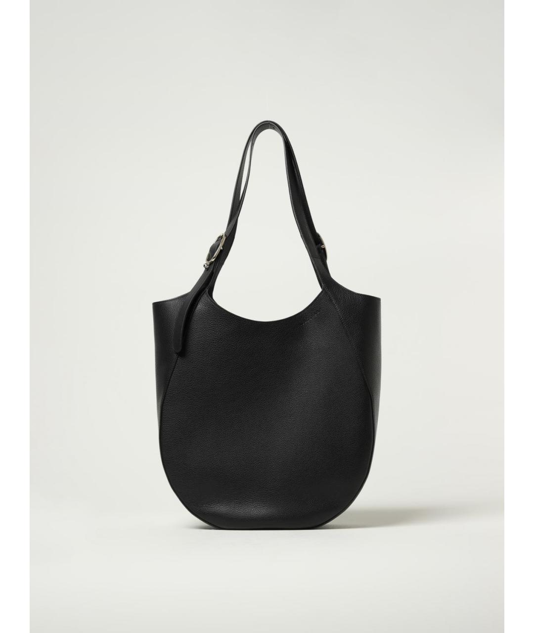 LONGCHAMP Черная кожаная сумка тоут, фото 4