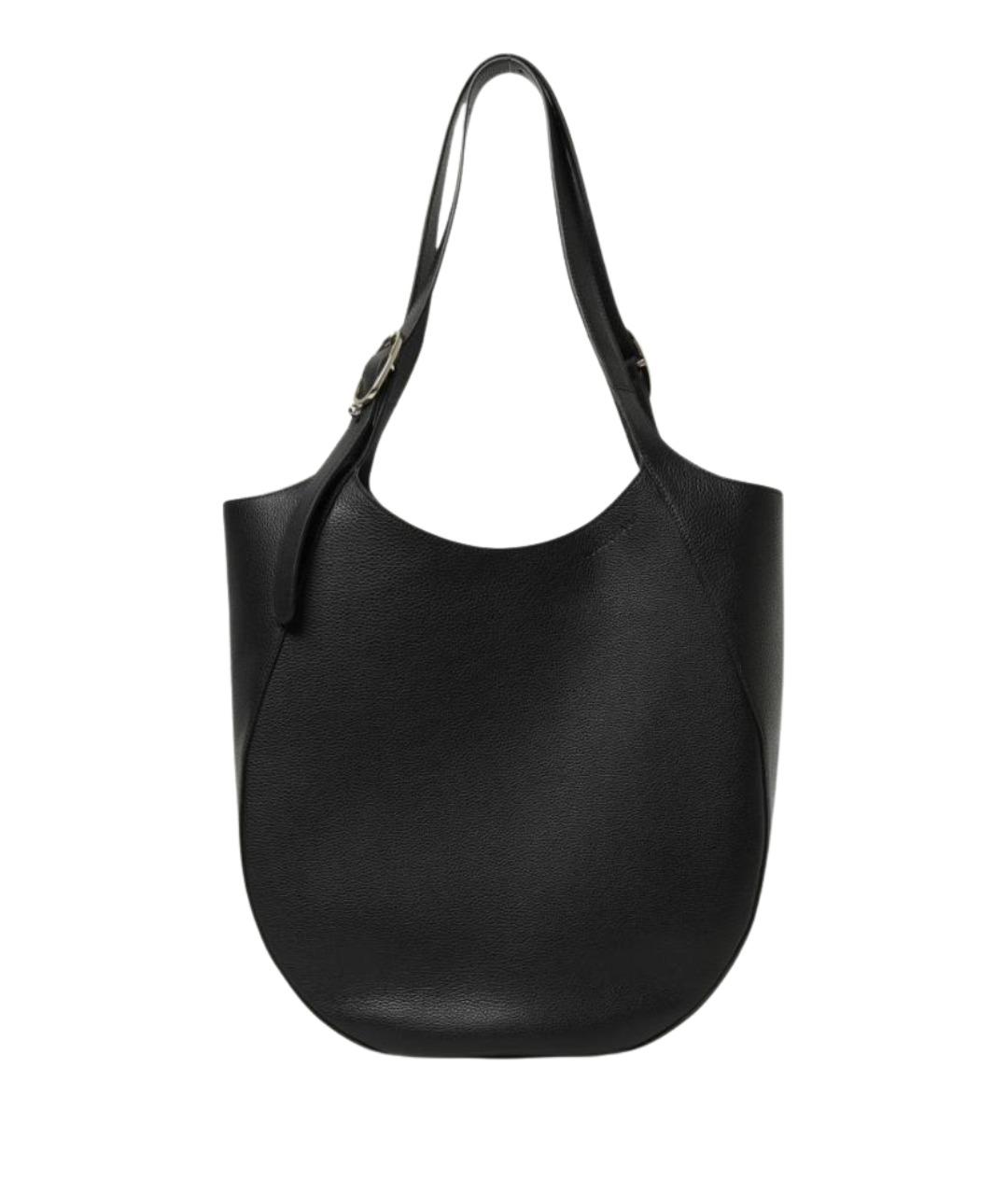 LONGCHAMP Черная кожаная сумка тоут, фото 1