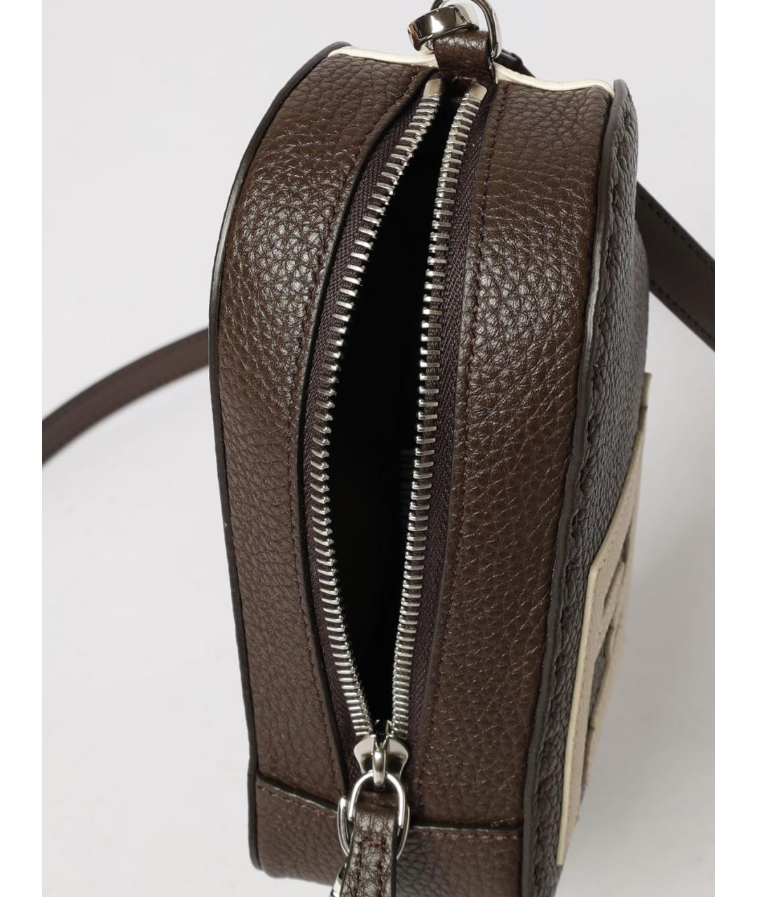 FENDI Коричневая кожаная сумка на плечо, фото 5