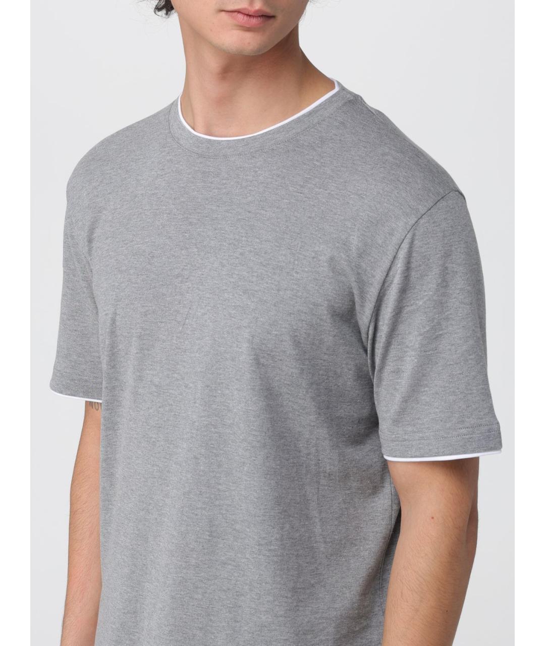 ELEVENTY Серая хлопковая футболка, фото 3