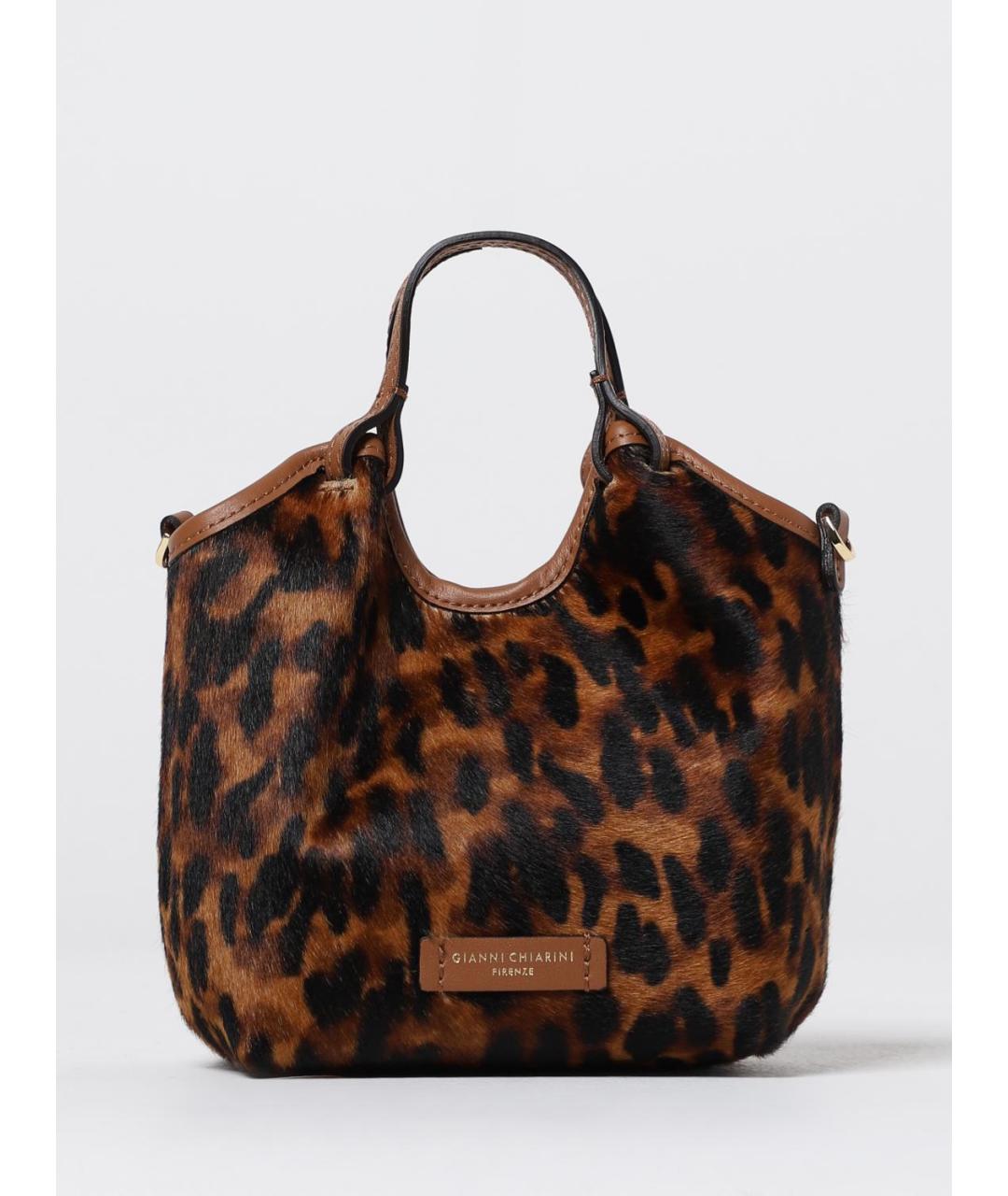 Gianni Chiarini Коричневая кожаная сумка тоут, фото 4