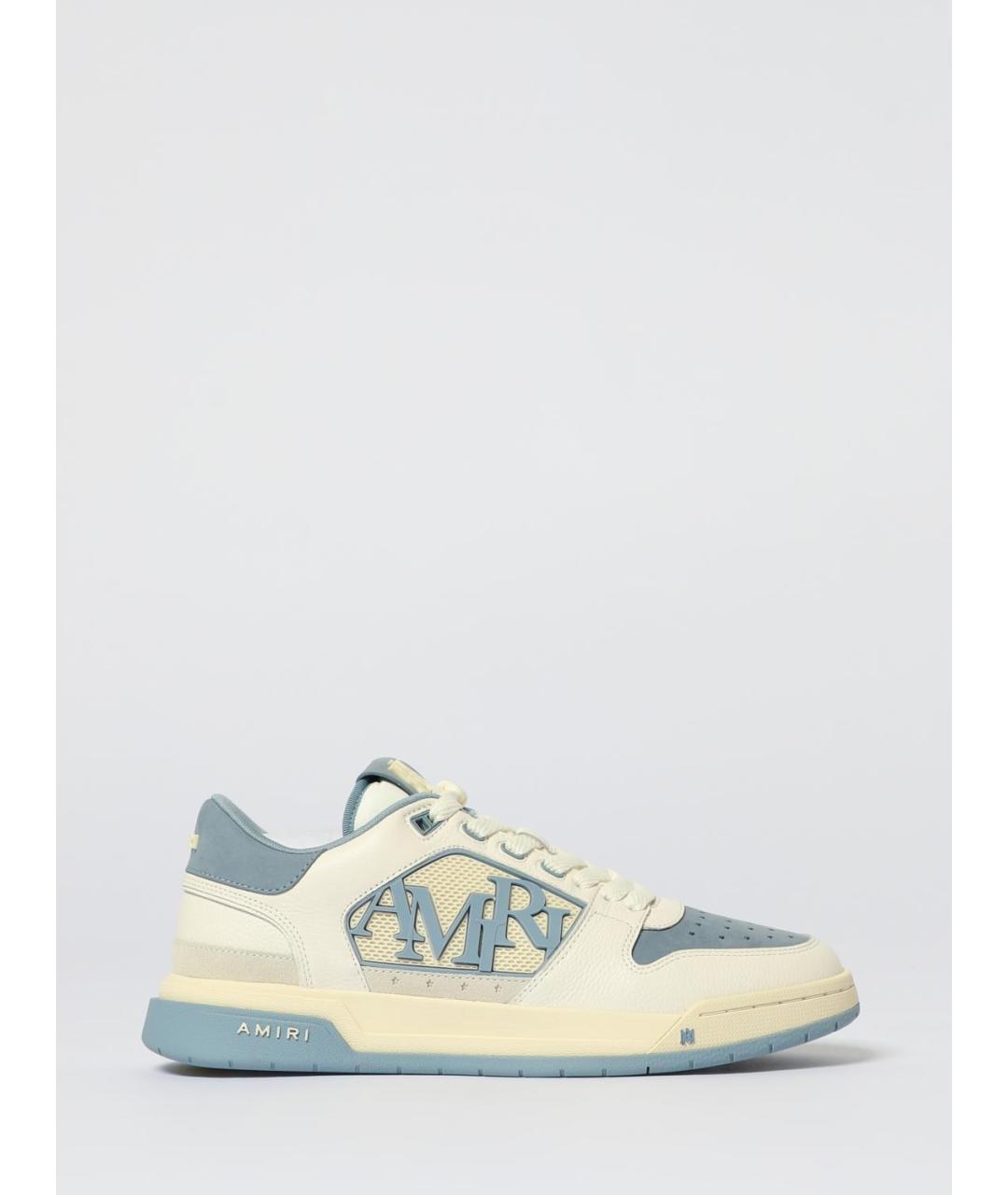 AMIRI Синие кожаные низкие кроссовки / кеды, фото 4