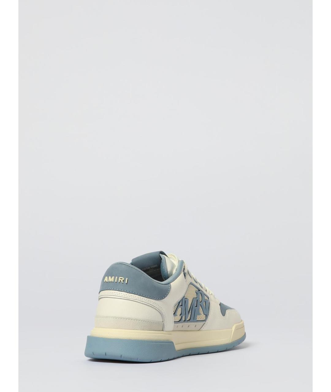 AMIRI Синие кожаные низкие кроссовки / кеды, фото 3