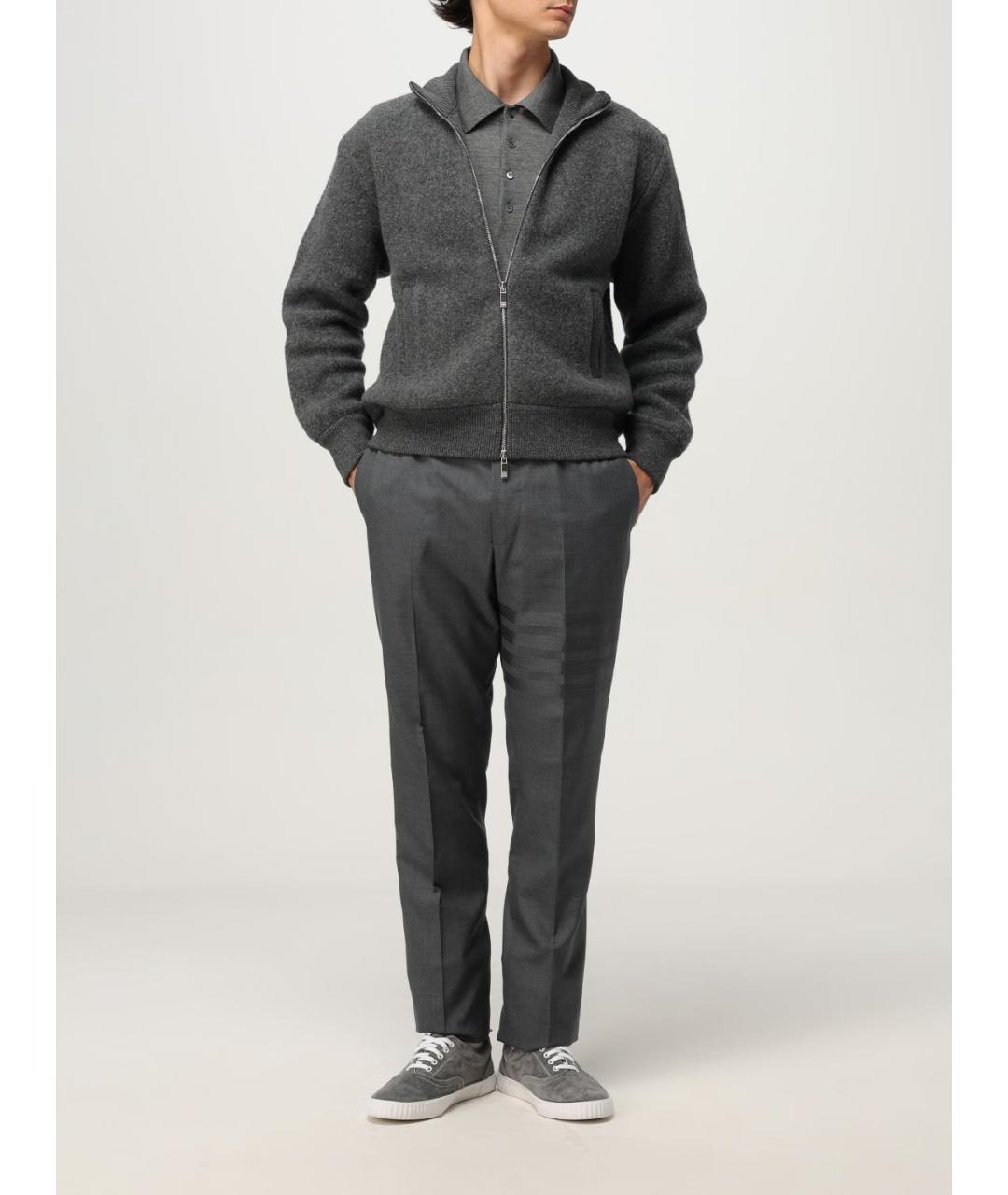 THOM BROWNE Серая шерстяная куртка, фото 2