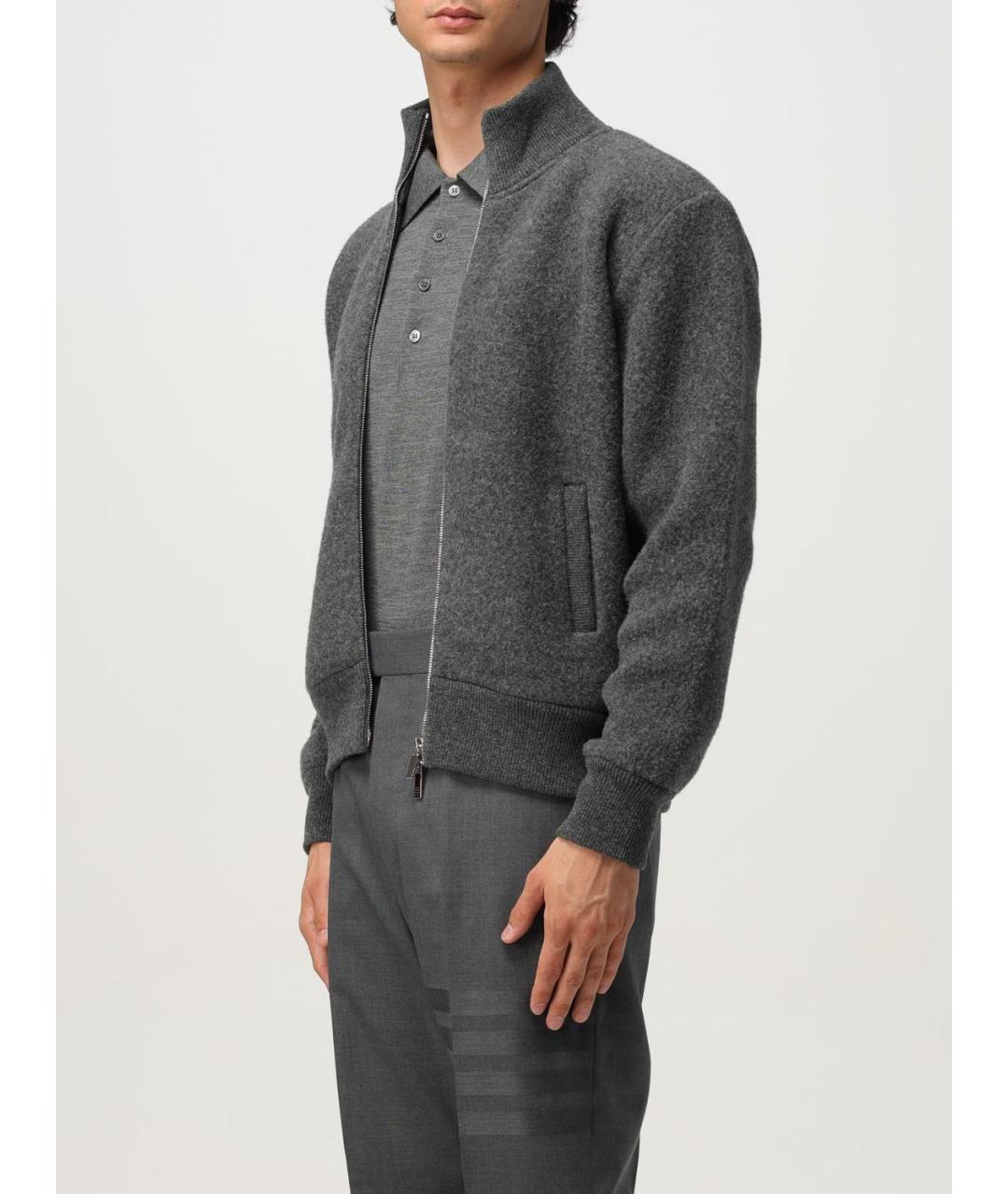 THOM BROWNE Серая шерстяная куртка, фото 4