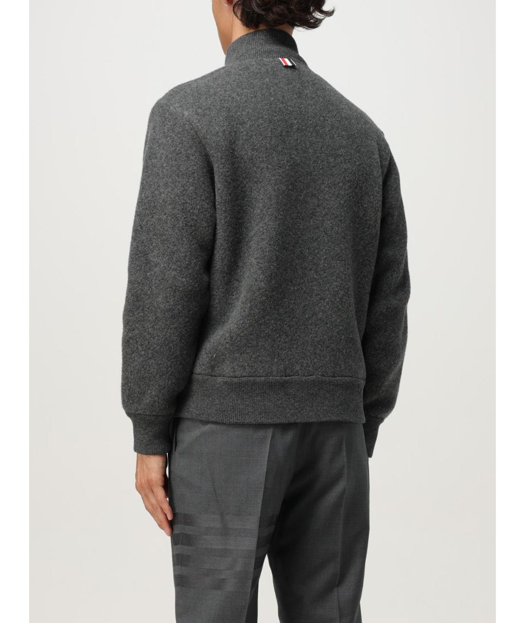 THOM BROWNE Серая шерстяная куртка, фото 3