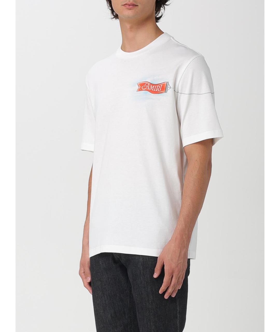 AMIRI Бежевая хлопковая футболка, фото 4