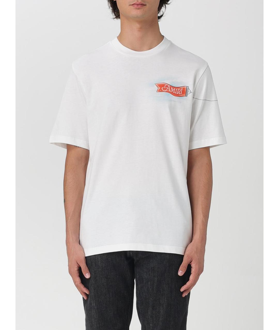 AMIRI Бежевая хлопковая футболка, фото 6