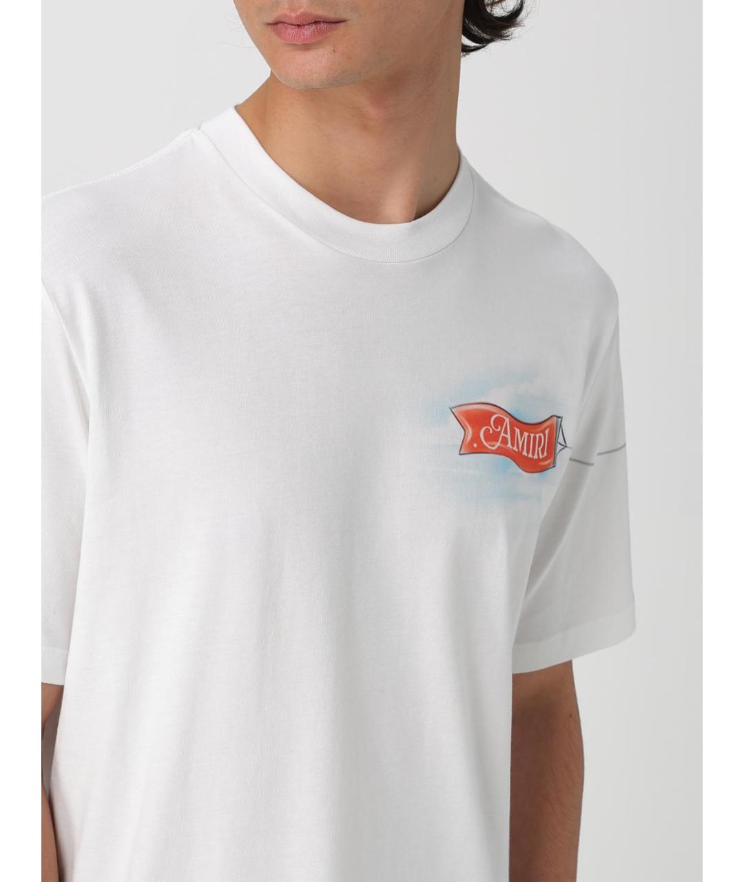 AMIRI Бежевая хлопковая футболка, фото 5