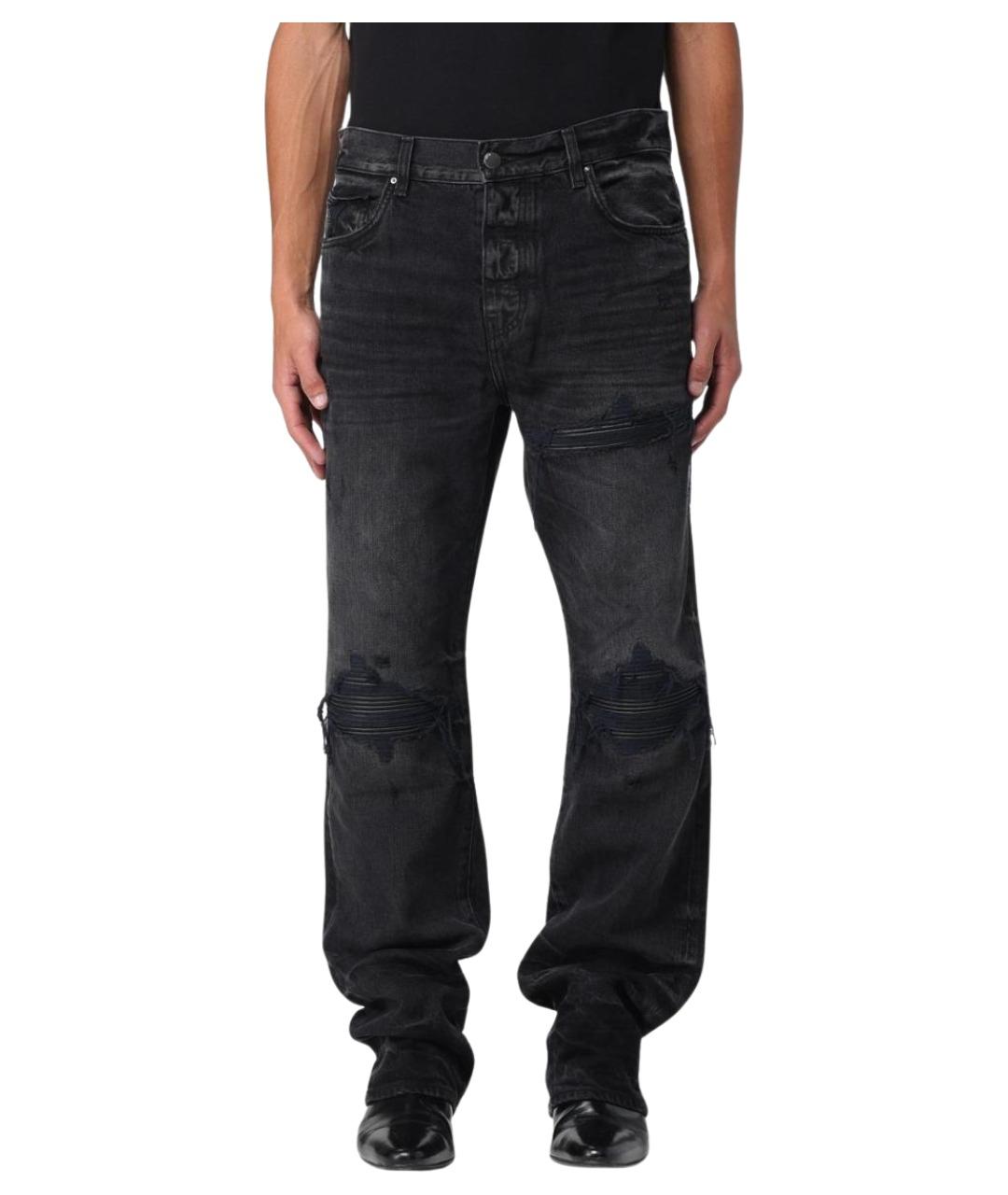 AMIRI Черные хлопковые прямые джинсы, фото 1