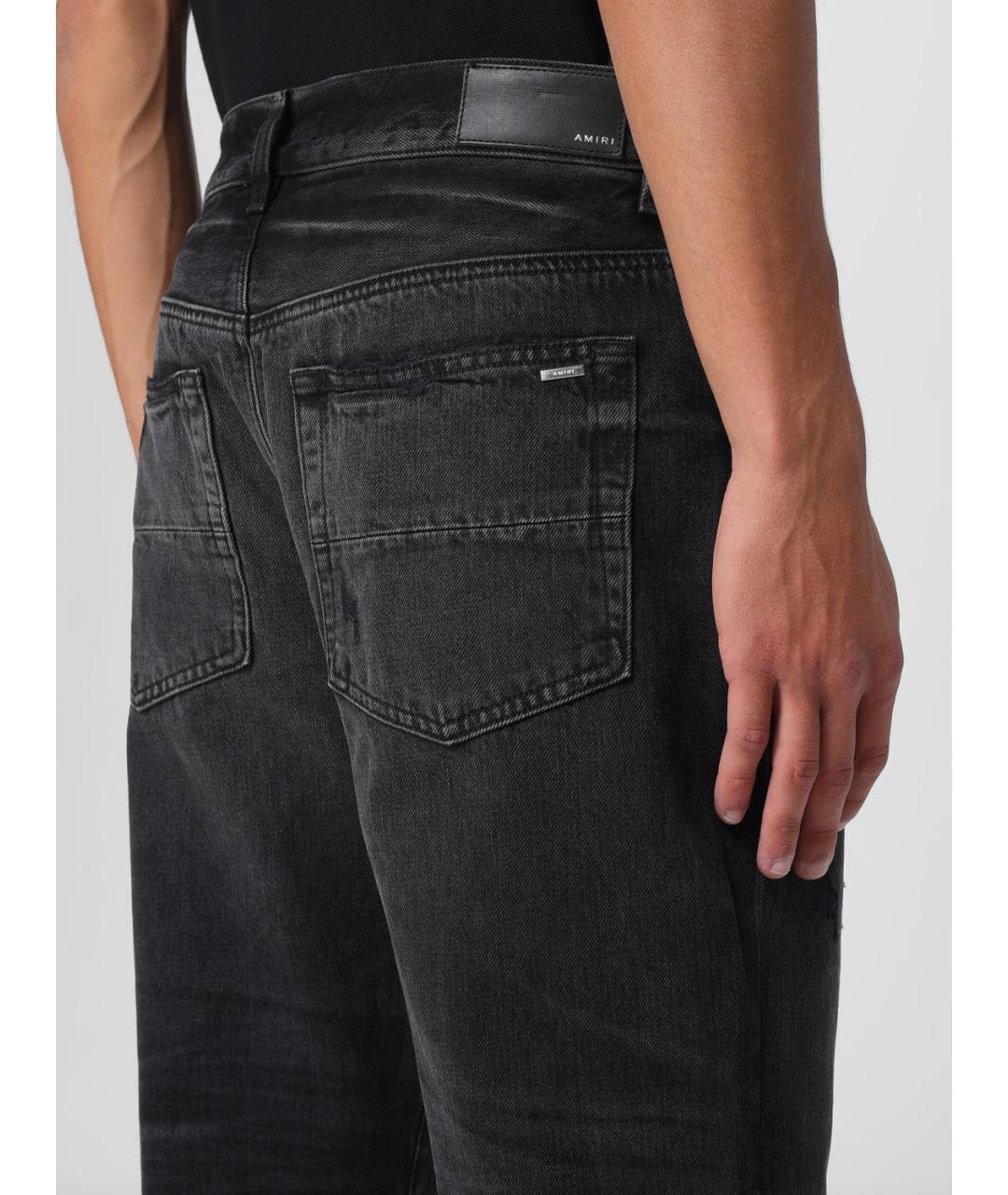 AMIRI Черные хлопковые прямые джинсы, фото 5