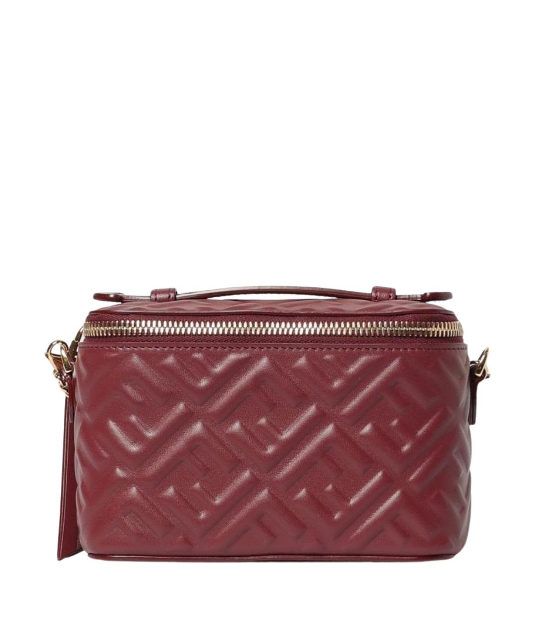 FENDI Бордовая кожаная сумка через плечо, фото 1