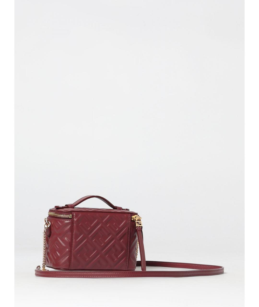 FENDI Бордовая кожаная сумка через плечо, фото 3