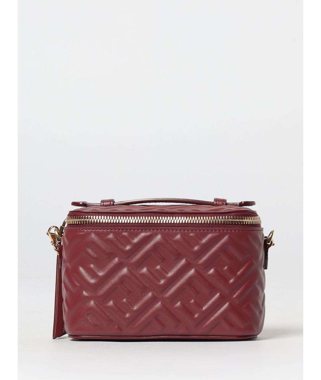 FENDI Бордовая кожаная сумка через плечо, фото 6