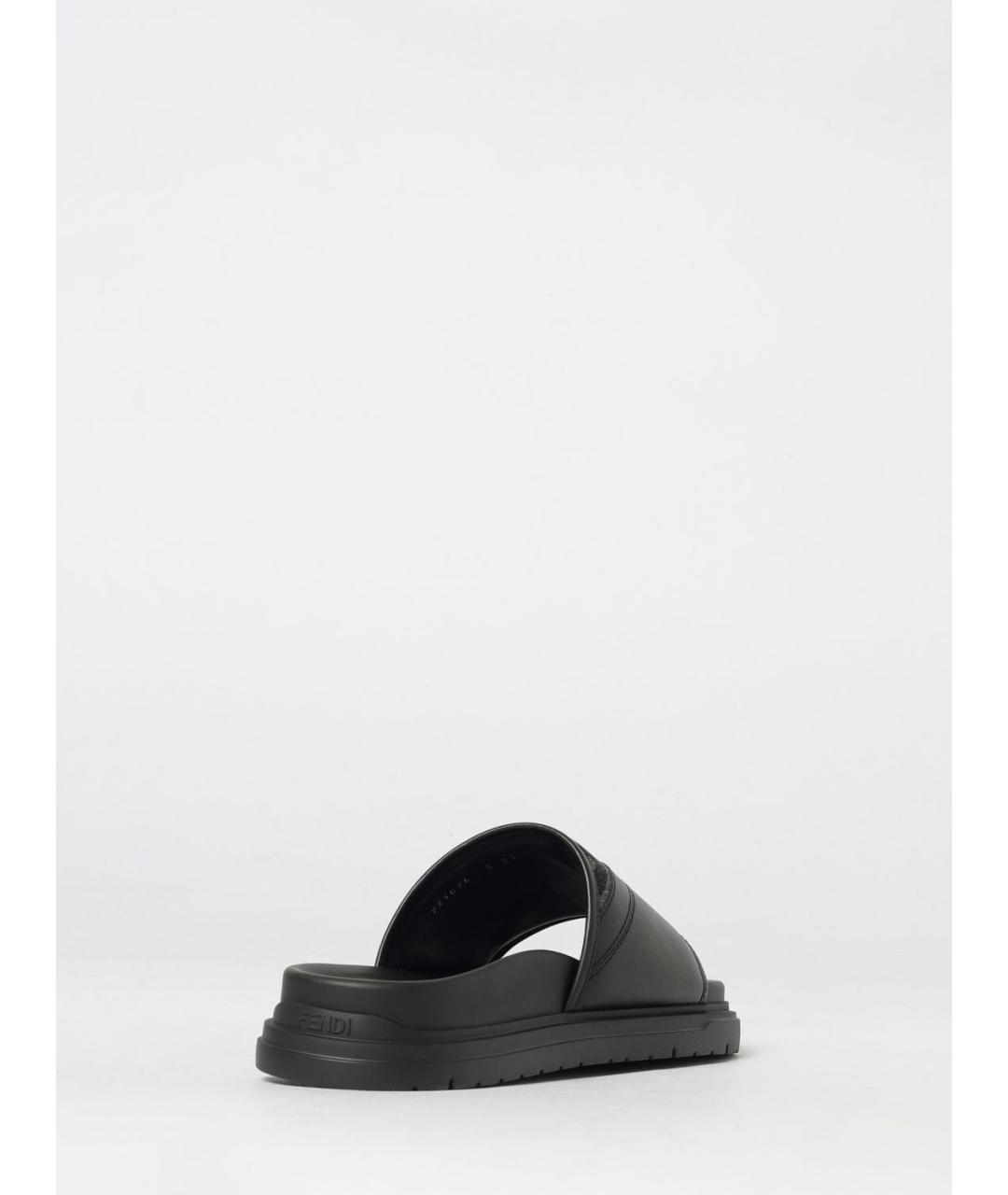 FENDI Черные шлепанцы, фото 3