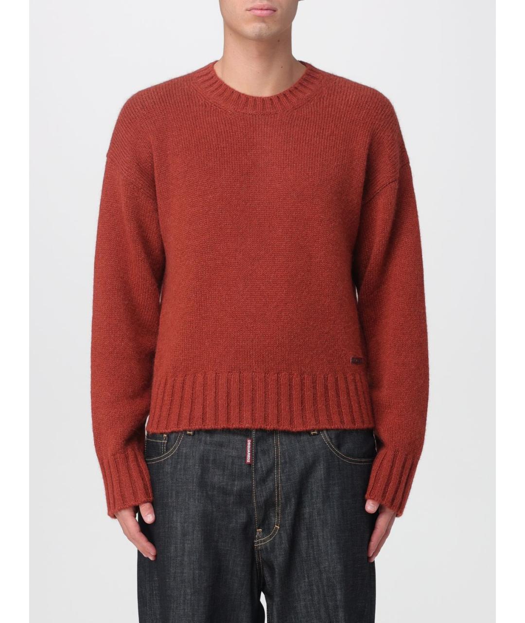 DSQUARED2 Бордовый шерстяной джемпер / свитер, фото 4