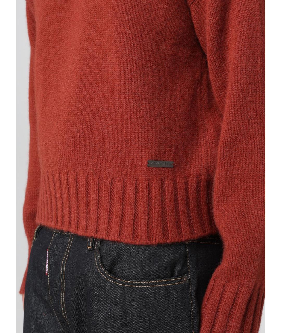 DSQUARED2 Бордовый шерстяной джемпер / свитер, фото 3