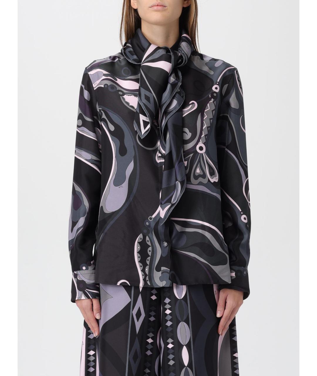 PUCCI Серый шелковый шарф, фото 2