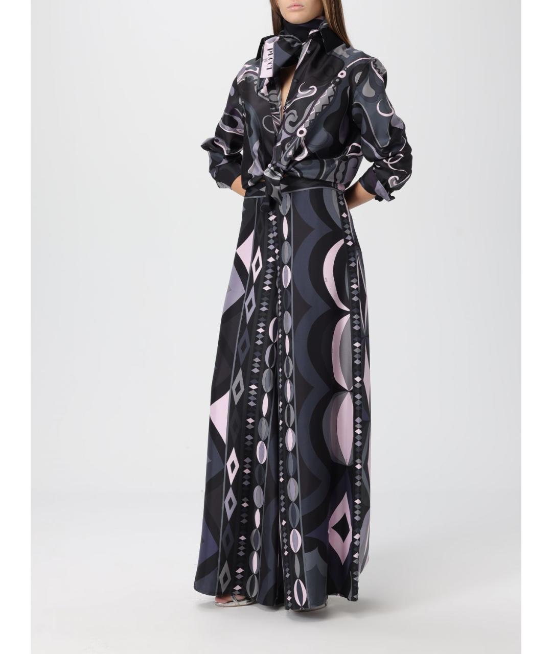 PUCCI Серый шелковый шарф, фото 4