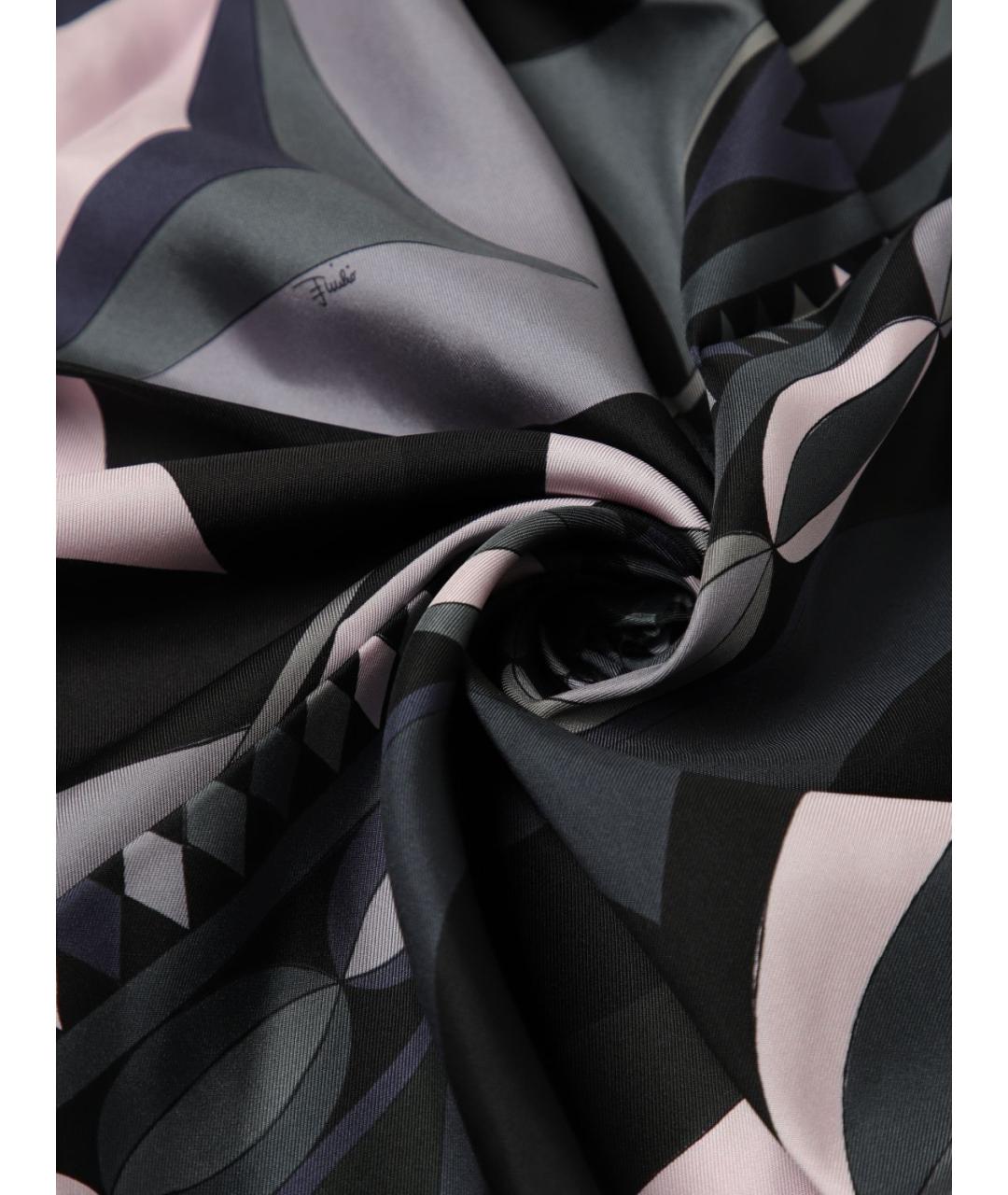 PUCCI Серый шелковый шарф, фото 3