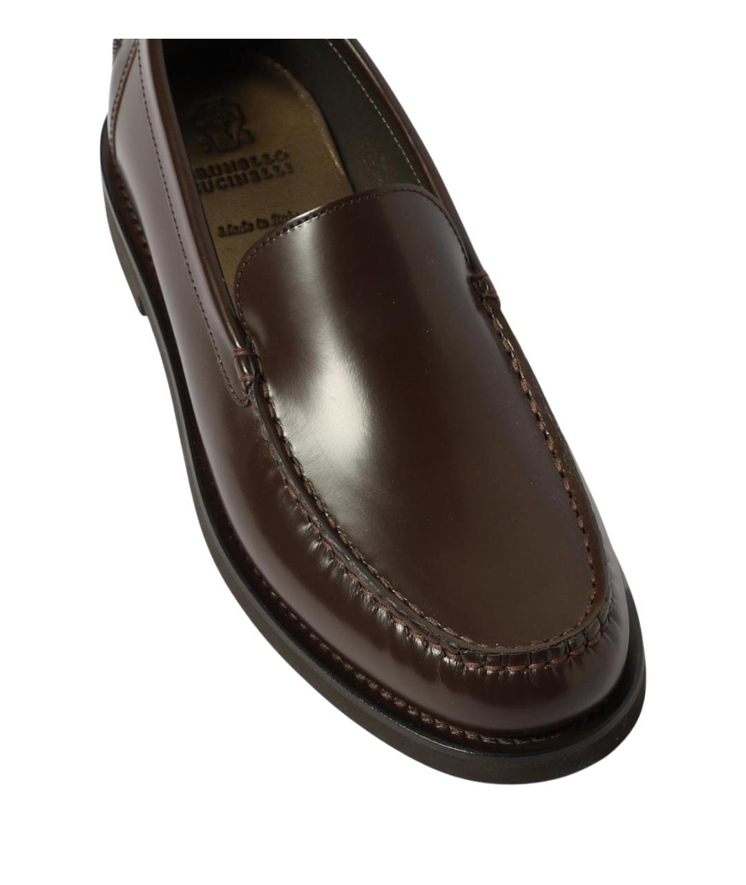 BRUNELLO CUCINELLI Коричневые кожаные мокасины, фото 4