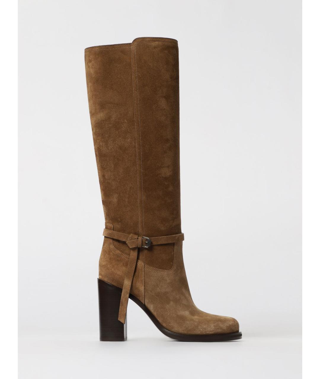 BRUNELLO CUCINELLI Бежевые замшевые сапоги, фото 5