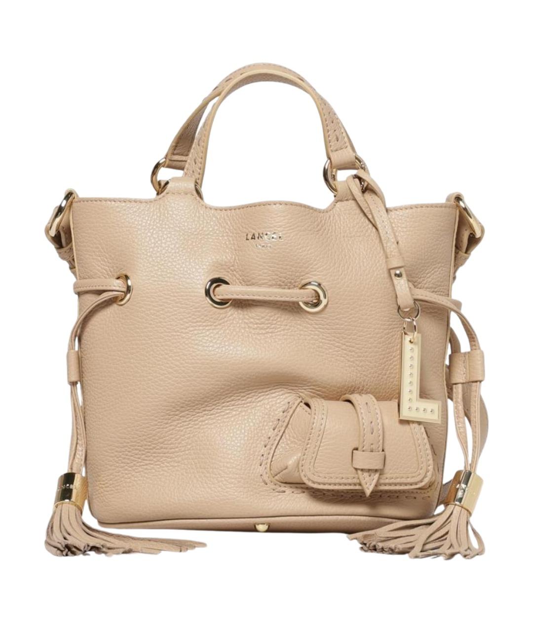 LANCEL Бежевая кожаная сумка тоут, фото 1