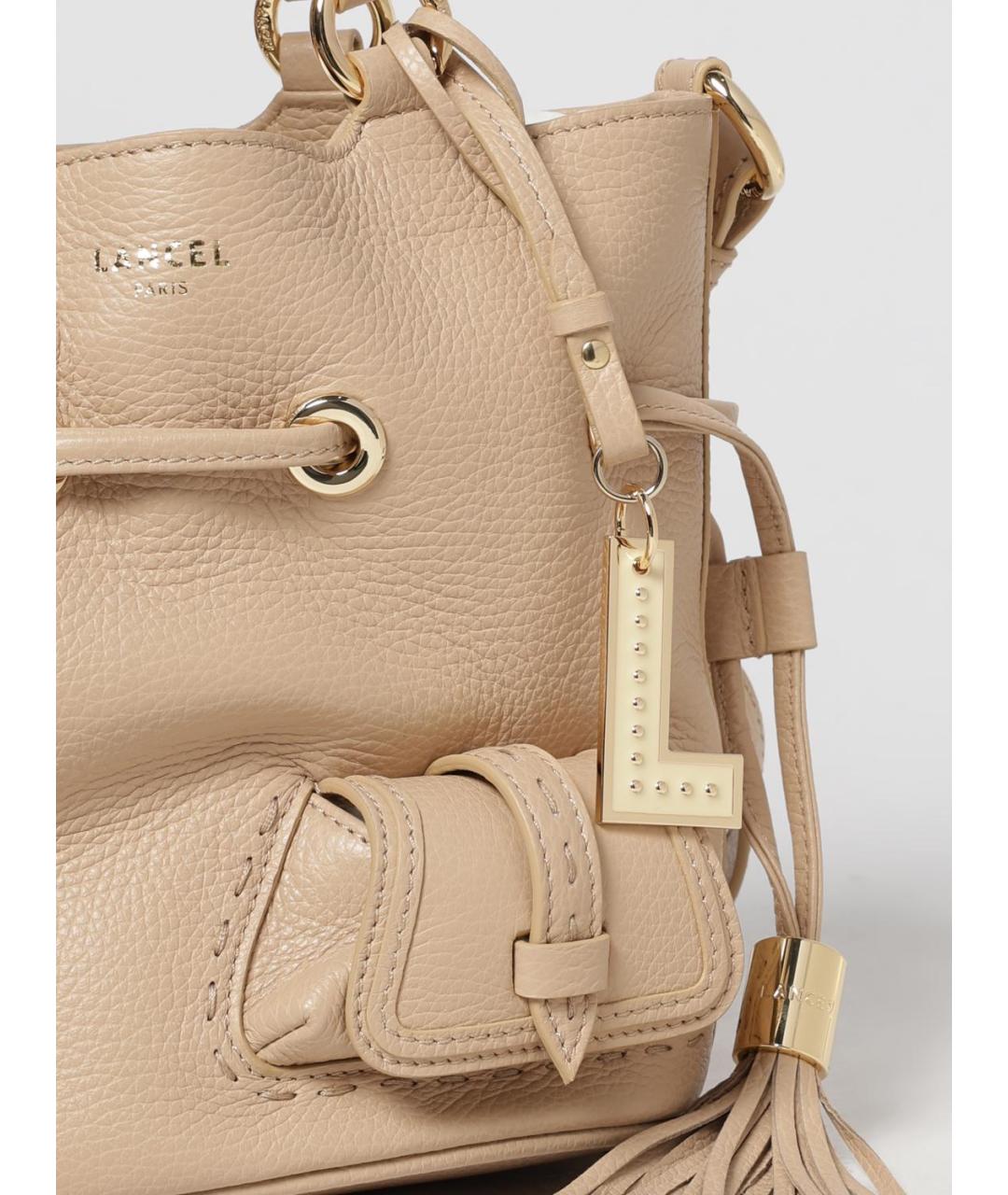 LANCEL Бежевая кожаная сумка тоут, фото 3
