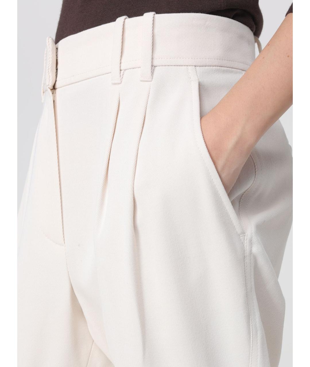 BRUNELLO CUCINELLI Бежевые прямые брюки, фото 5