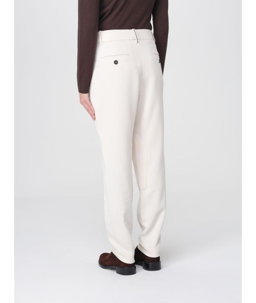 BRUNELLO CUCINELLI Бежевые прямые брюки, фото 3