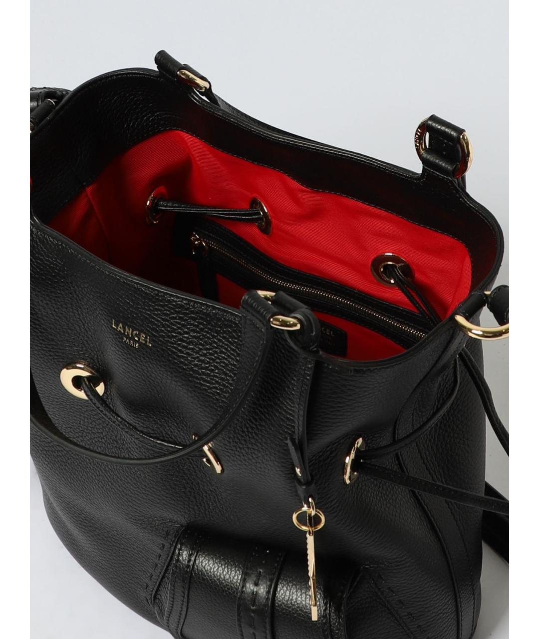 LANCEL Черная кожаная сумка тоут, фото 3