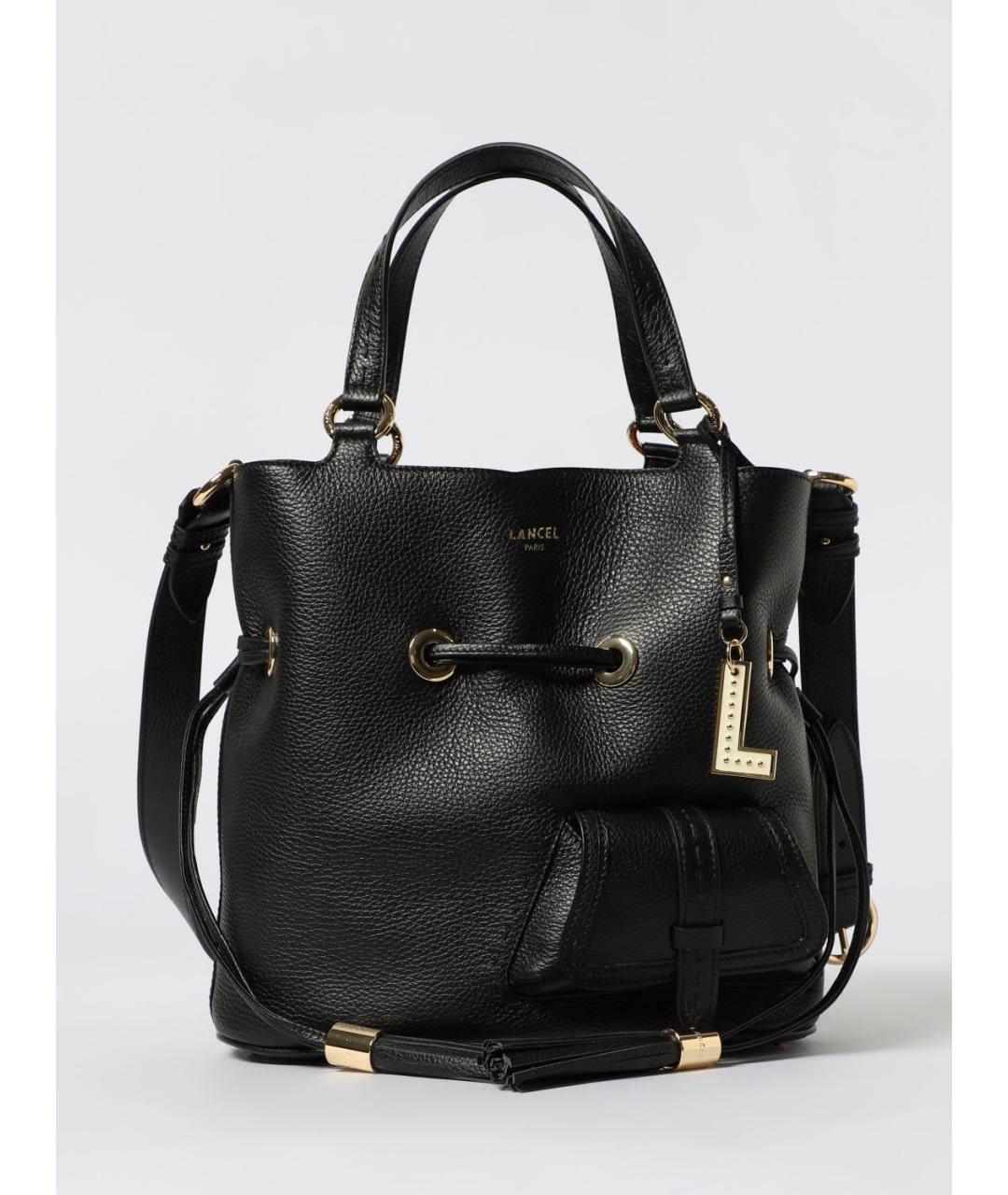 LANCEL Черная кожаная сумка тоут, фото 4