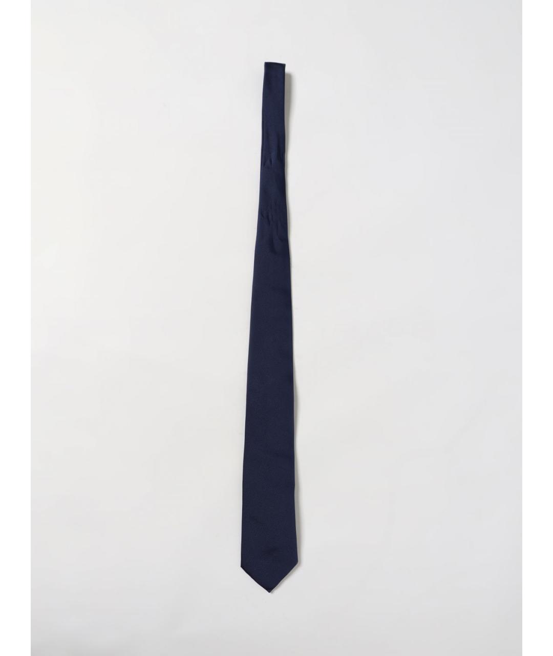 BRUNELLO CUCINELLI Синий шелковый галстук, фото 3