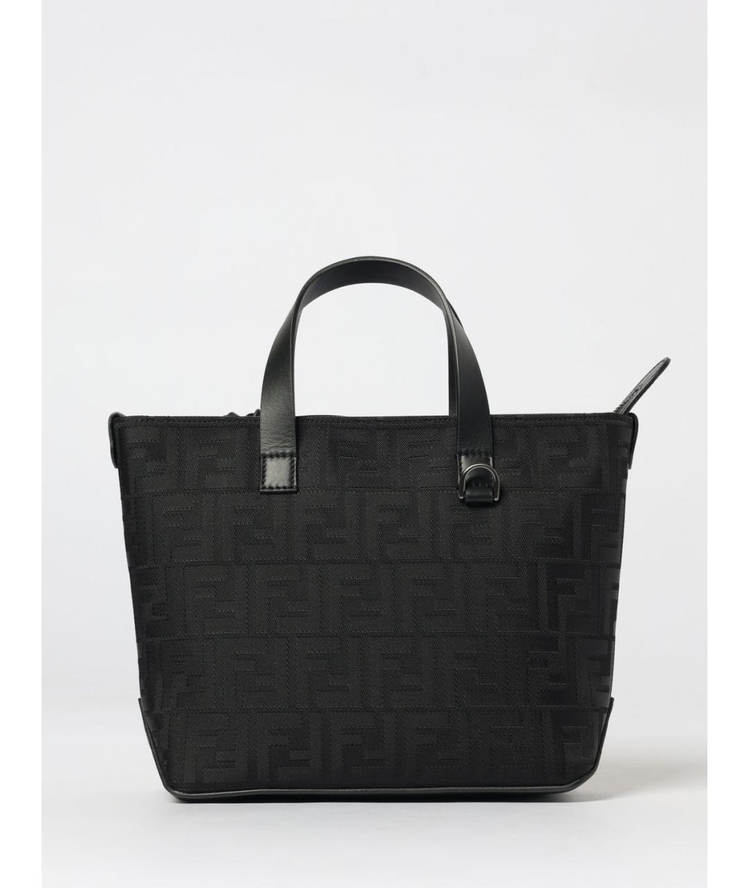 FENDI Черная тканевая сумка тоут, фото 6
