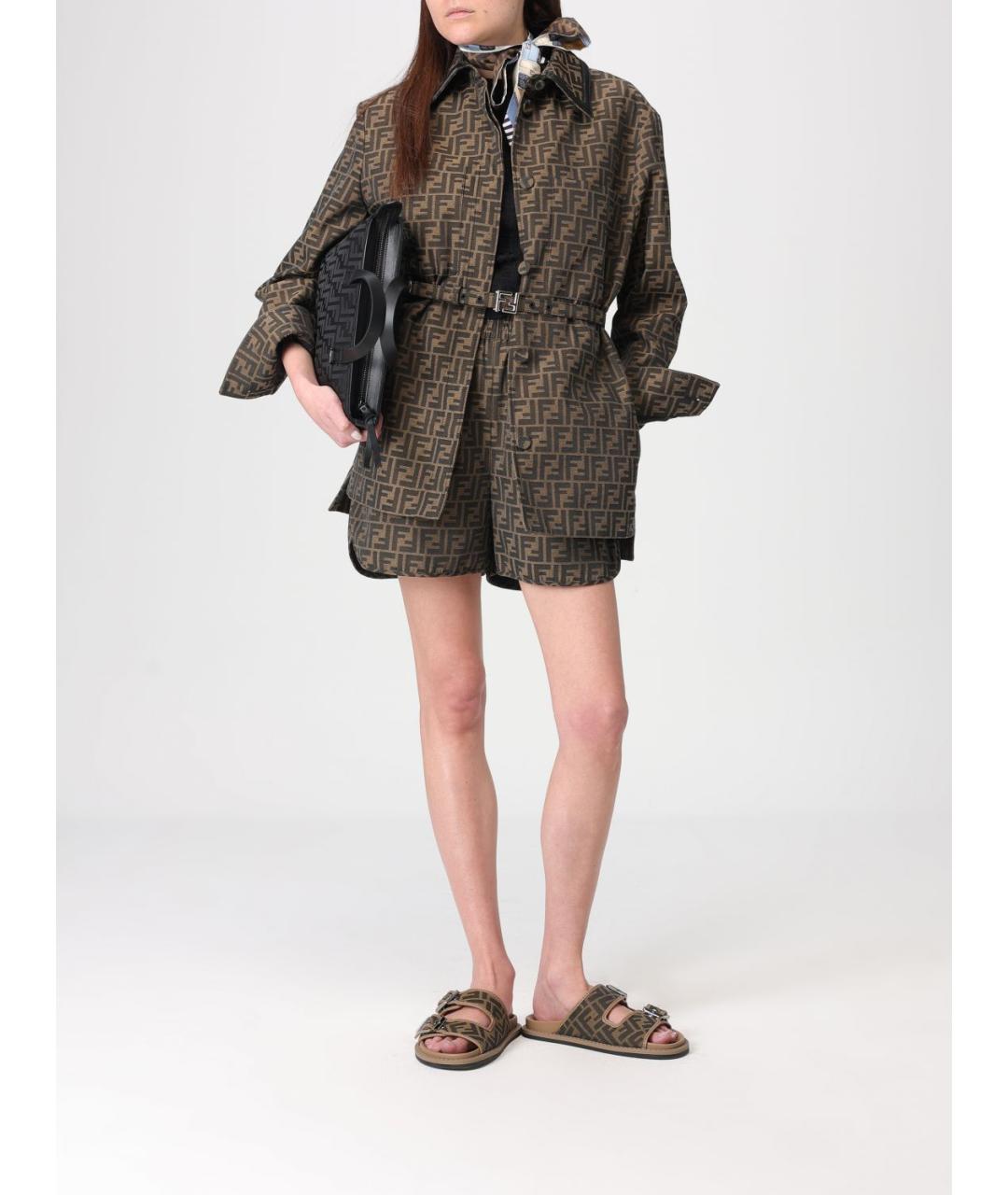 FENDI Черная тканевая сумка тоут, фото 2