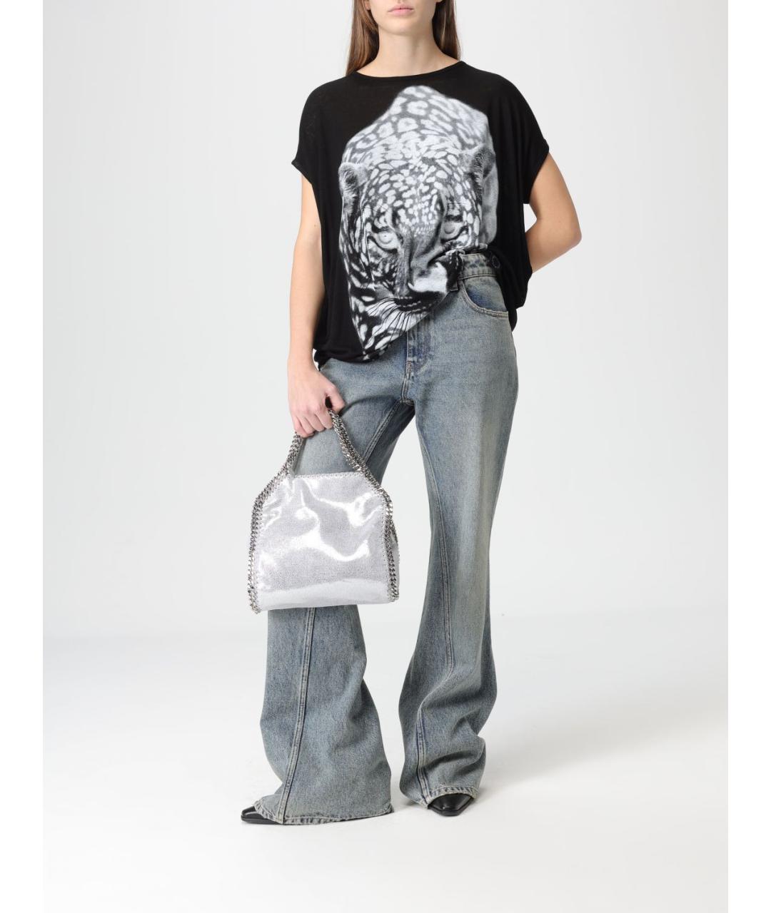 STELLA MCCARTNEY Серебряная сумка тоут из лакированной кожи, фото 2