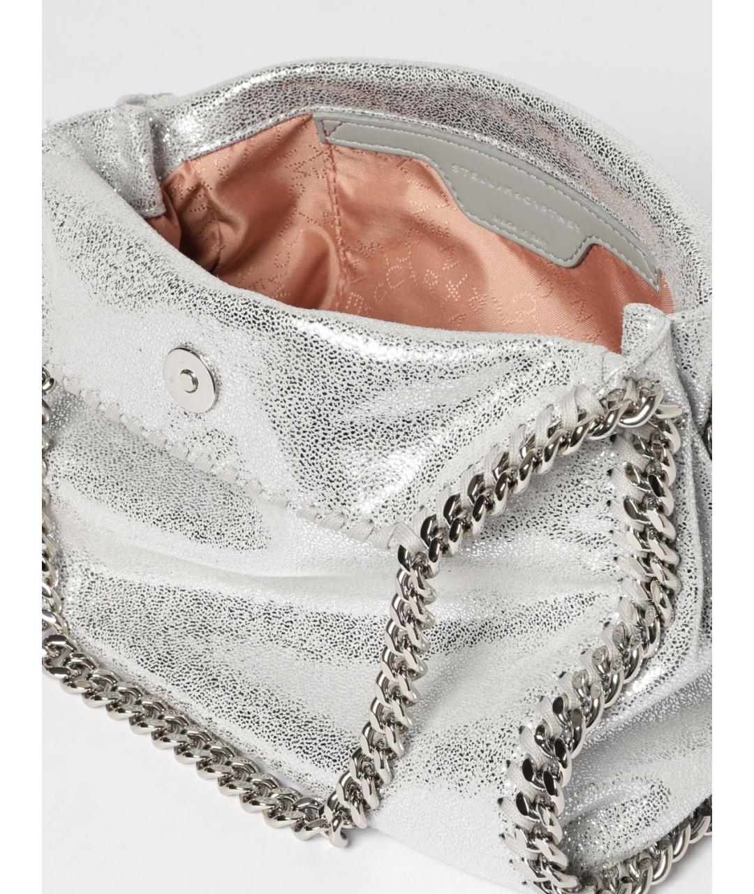 STELLA MCCARTNEY Серебряная сумка тоут из лакированной кожи, фото 5