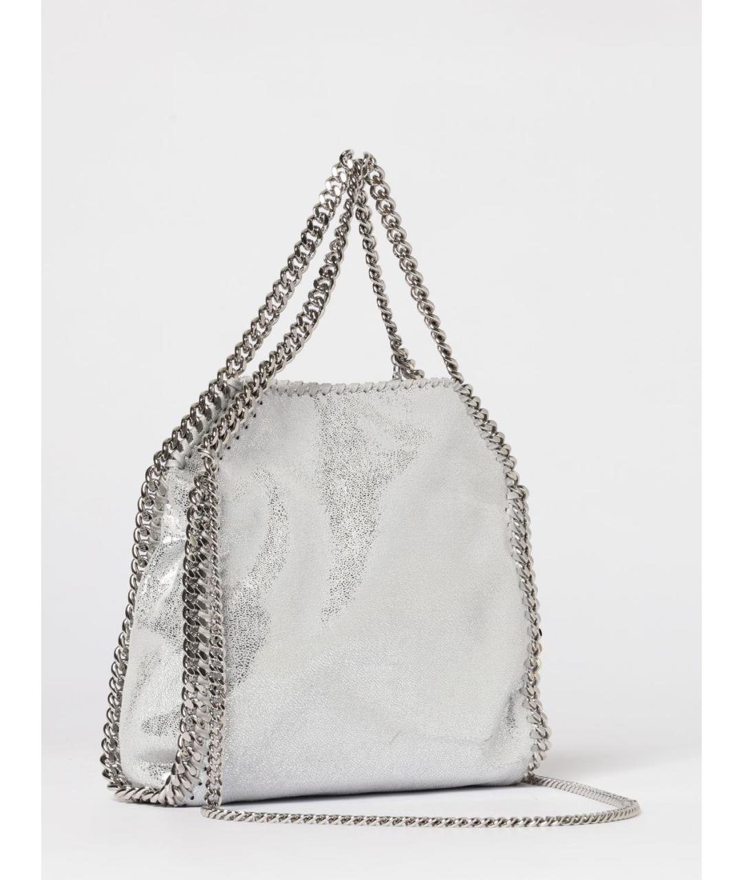 STELLA MCCARTNEY Серебряная сумка тоут из лакированной кожи, фото 3